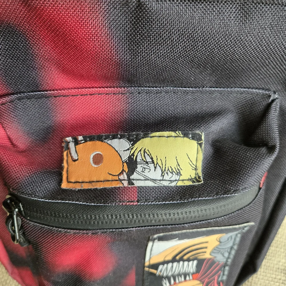 Denji Chainsaw Man Stylish Black and Red Crossbody Bag